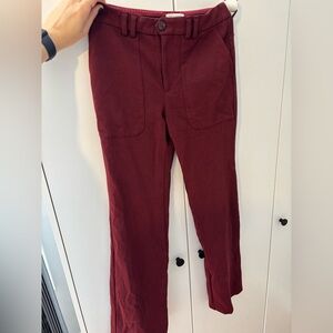 Anthropologie Women's Deep Red Essential Trouser
